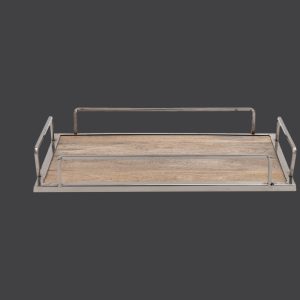 ΔΙΣΚΟΣ ΜΕΤΑΛΛΙΚΟΣ ΑΣΗΜΙ ΚΑΙ ΞΥΛΟ SH203290 45*27cm